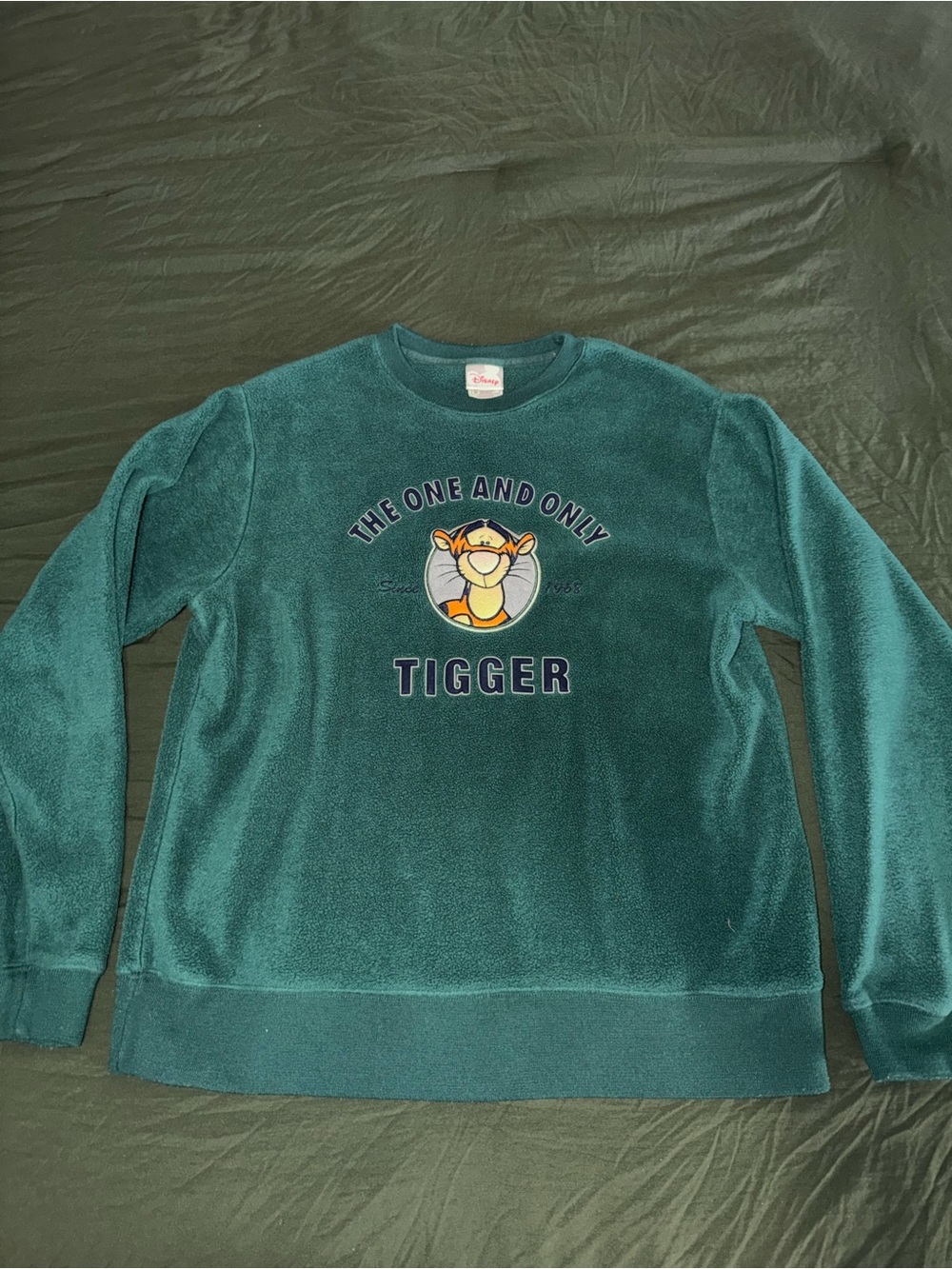 Disney Men's Tigger Crewneck Sweater in Teal Green